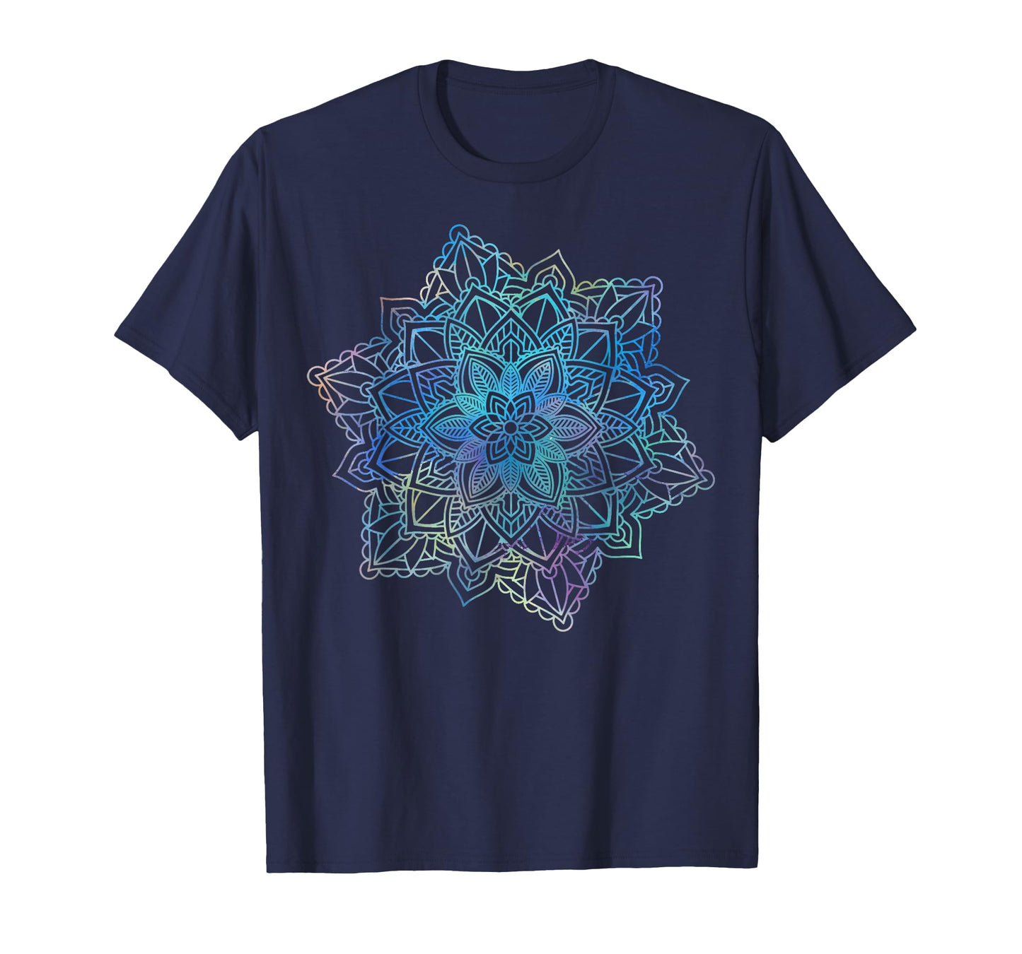 Watercolor Mandala Sacred Fractal Geometry Art Good Vibe T-Shirt