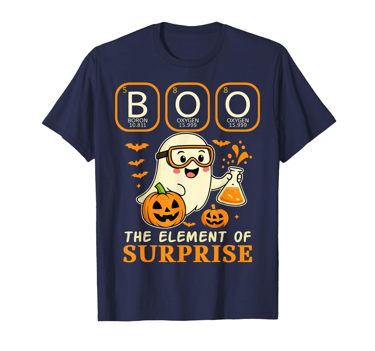 Chemistry Boo The Element of Surprise Cute Chemist Halloween T-Shirt