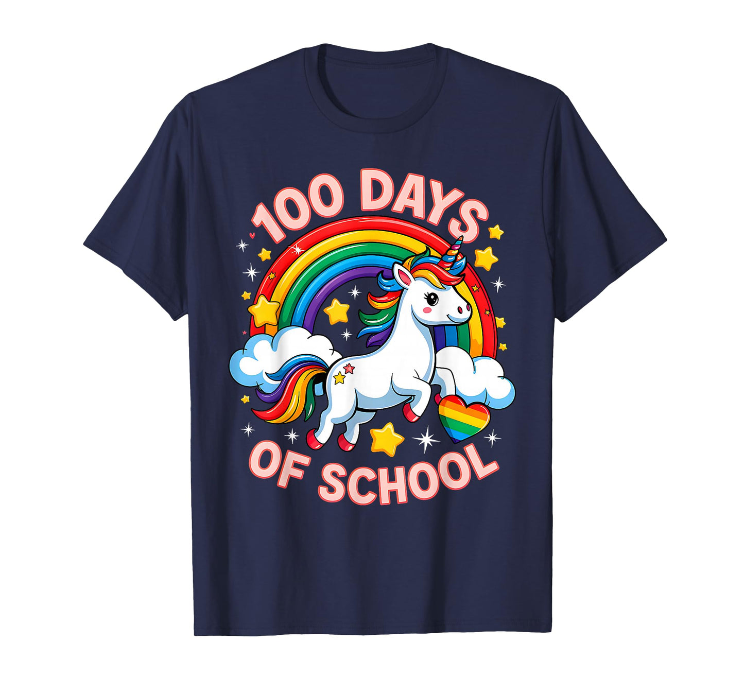 100 Days of School Unicorn Girls Teacher 100th Day of School T-Shirt