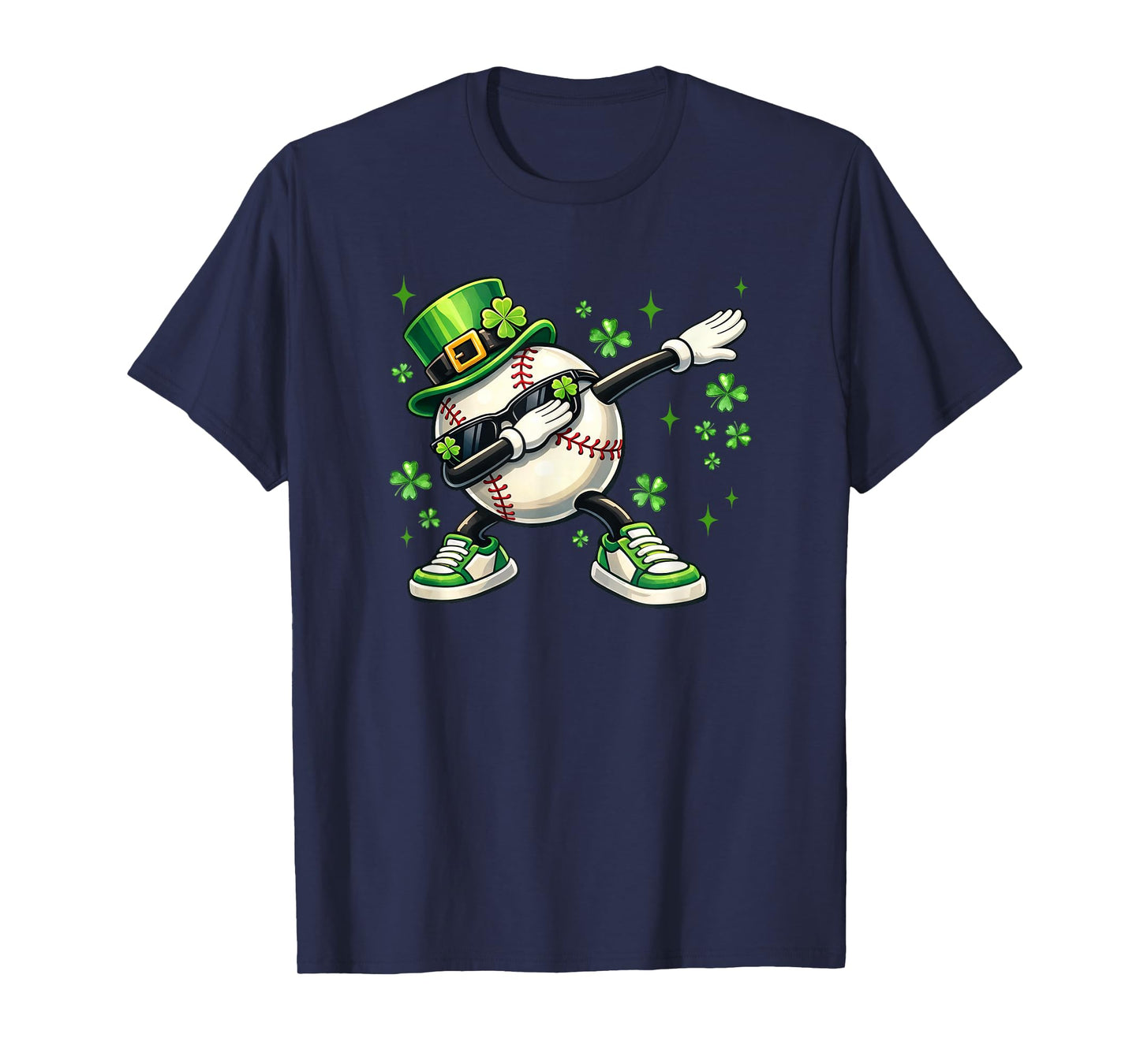 Dabbing Shamrock Baseball St Patrick's Day Kids Boy T-Shirt