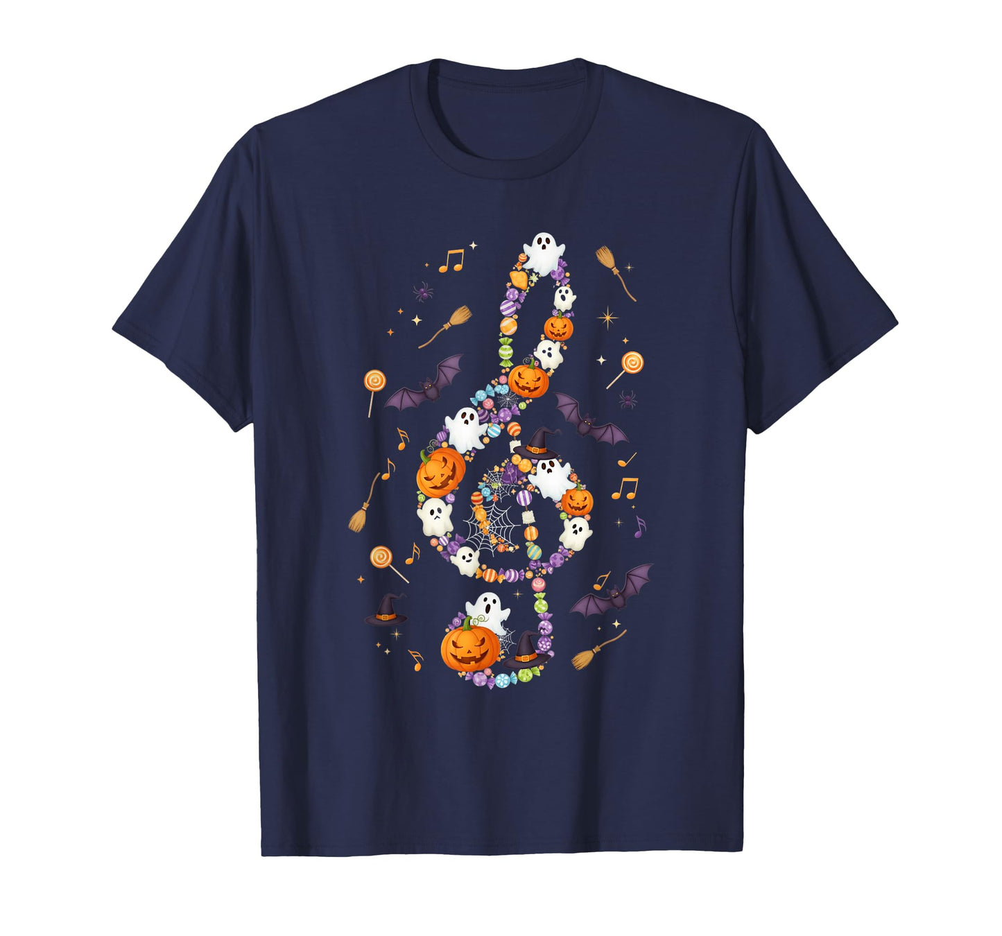 Music Note Symbol Halloween For Music Teacher Musicians T-Shirt
