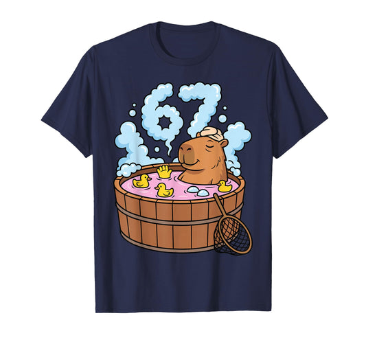 Capybara Bath Tub 67 Relaxed Funny Meme Animal T-Shirt