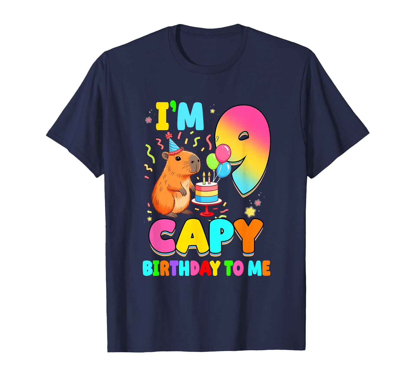 I'm 9 Years Old Capy Birthday to Me 9Th Birthday Capybara T-Shirt