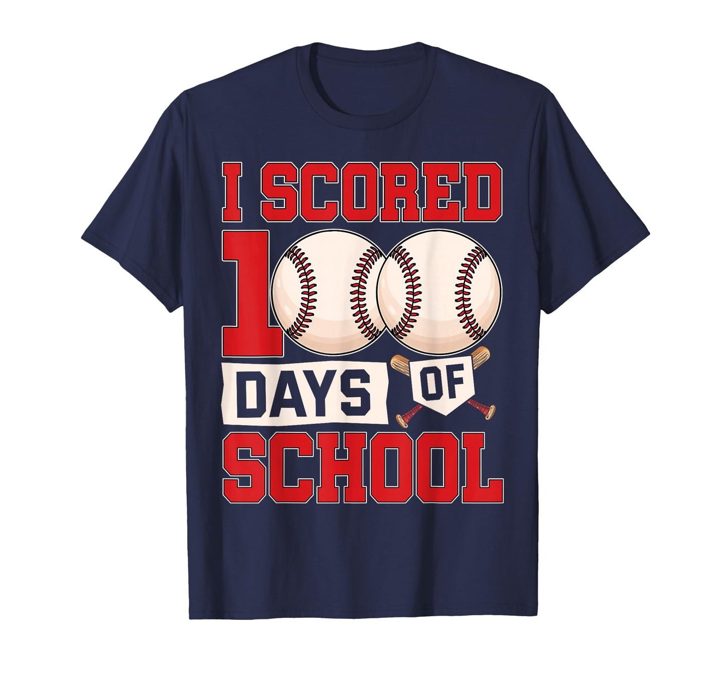 100 Days of School Boys Kids 100th Day of School Baseball T-Shirt