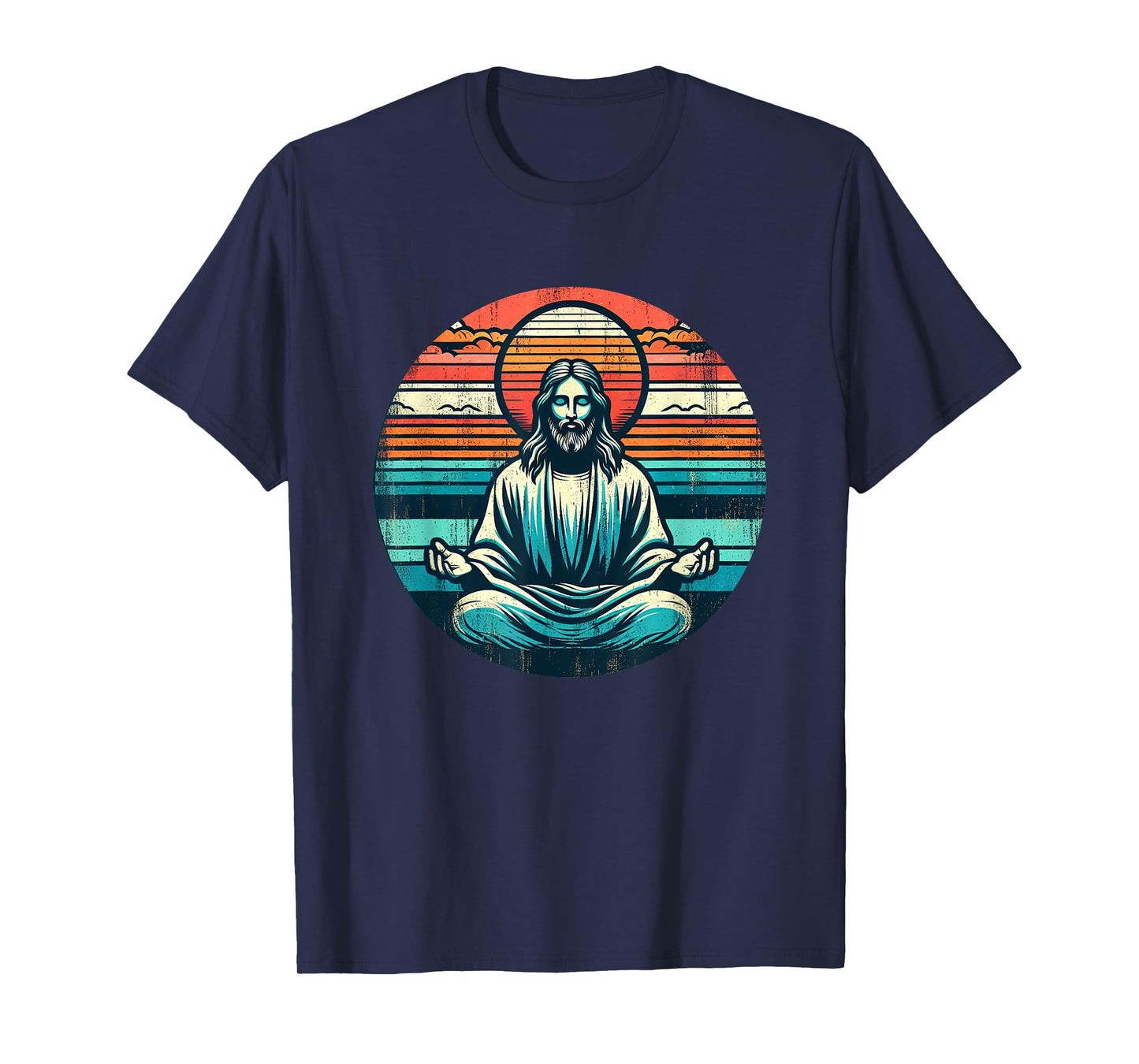 Meditating Jesus Vintage Inspiring Empowering Spirituality T-Shirt