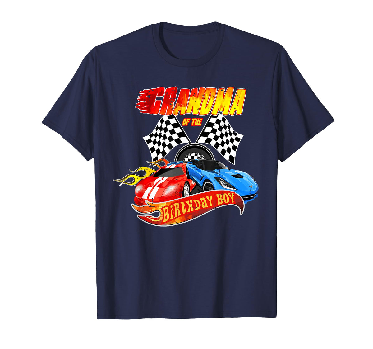 Grandma Of The Birthday Boy Race Car Birthday Party Racing T-Shirt