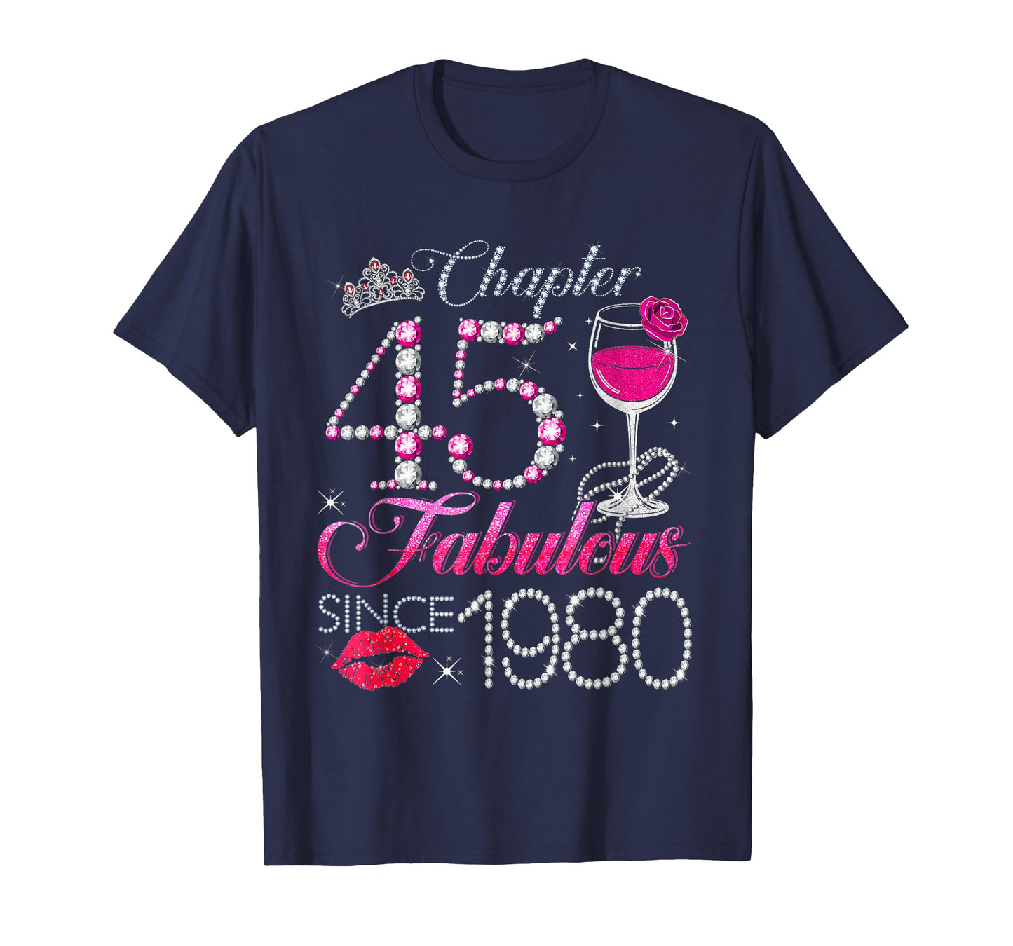 Chapter 45 Fabulous Since 1980 45th Birthday Queen Diamond T-Shirt