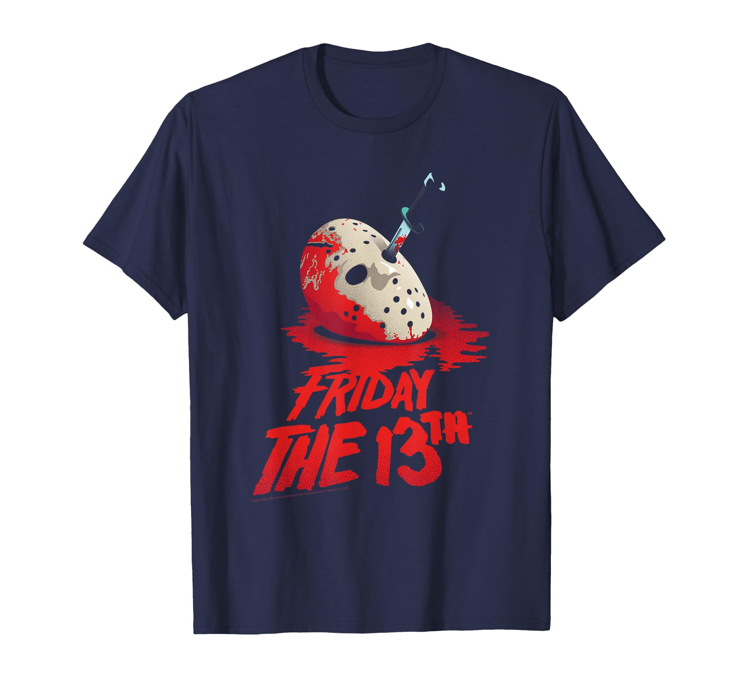 Friday The 13th Jason Mask in Blood with Logo Horror Movie T-Shirt