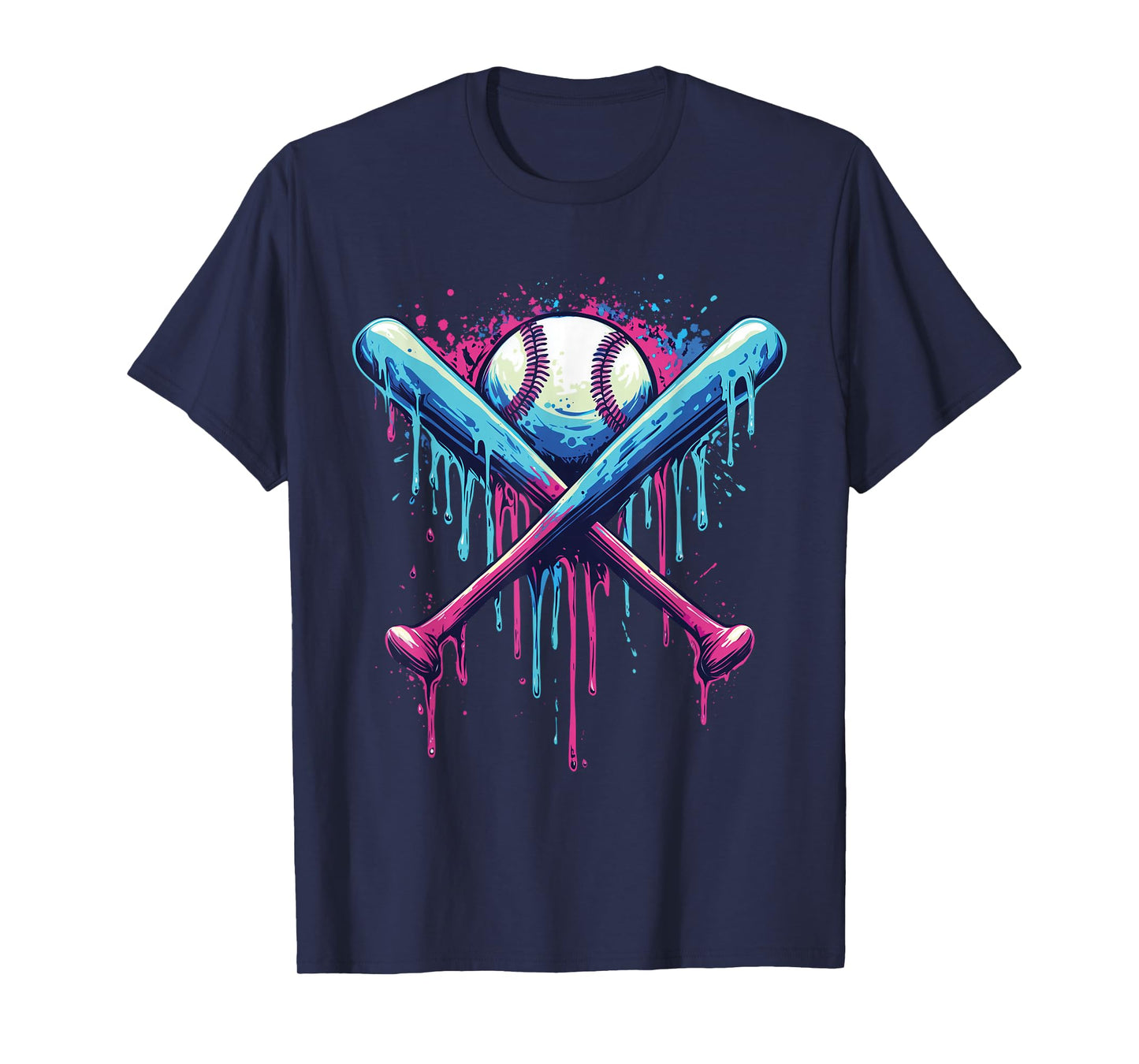Baseball Bat Drip Funny Graphic T-Shirt