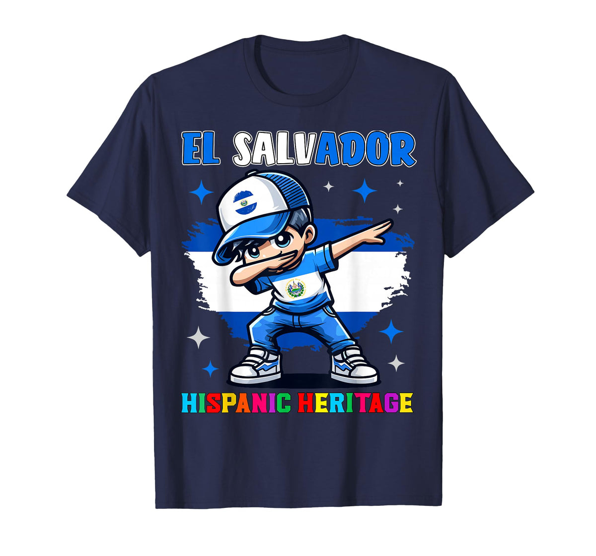 El Salvador Dabbing Kid Hispanic Heritage Celebration Kids T-Shirt