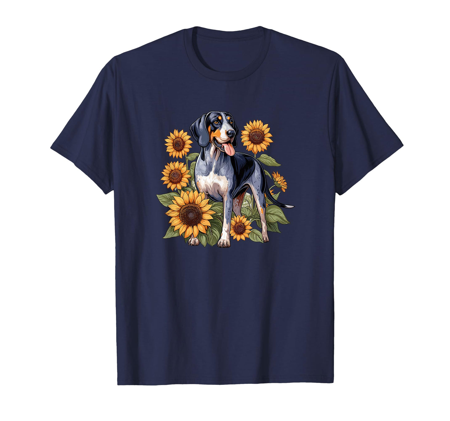 Cute Funny Sunflowers Bluetick Coonhound Lover T-Shirt