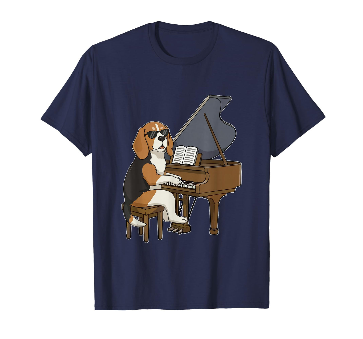 Beagle Playing Piano Instrumentalist Funny Owner Family T-Shirt