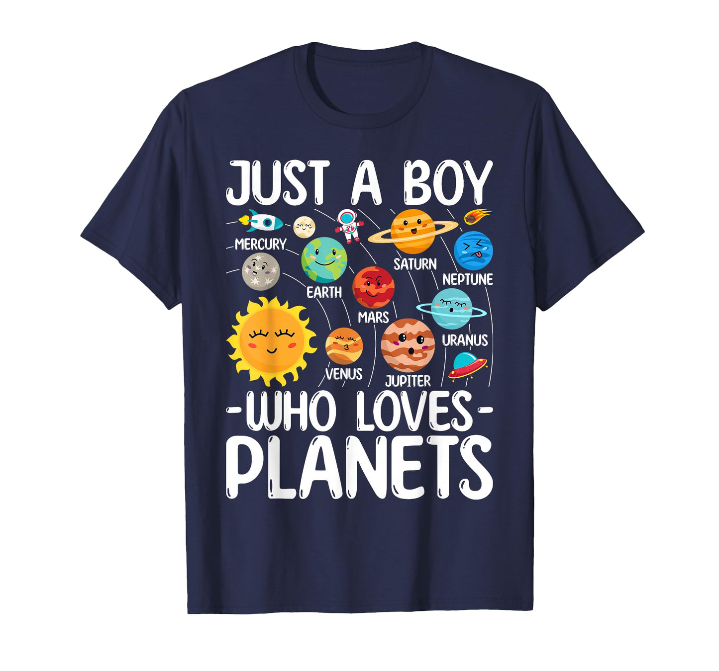 Just A Boy Who Loves Planets Solar Star System Science Space T-Shirt