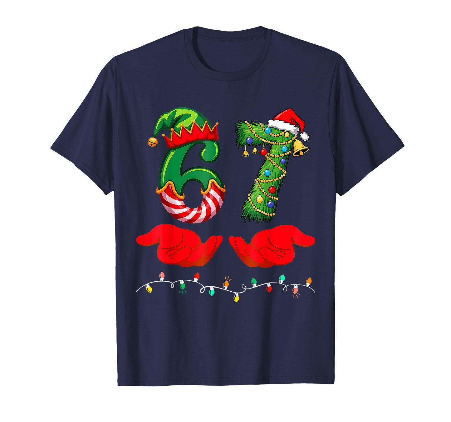 67 Christmas 6 7 Meme Pajamas Holiday Gen Alpha Slang T-Shirt