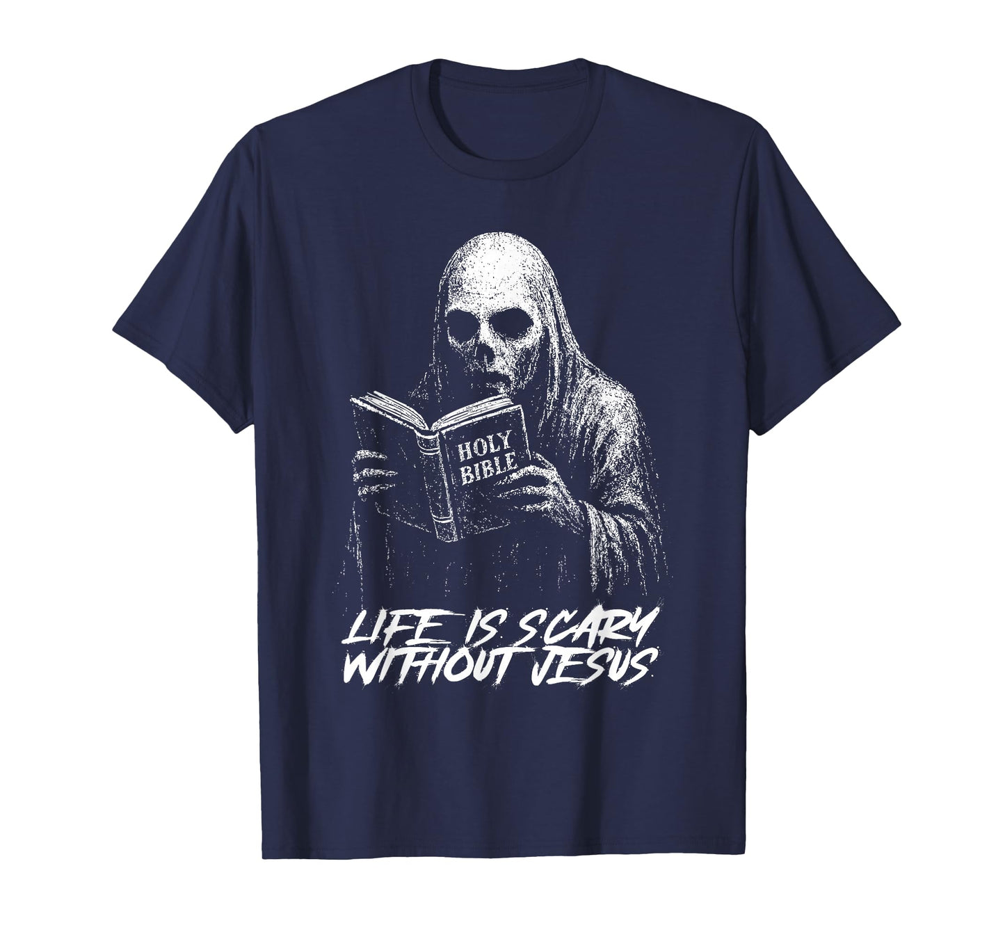 Life is Scary Without Jesus Christian Appropriate Halloween T-Shirt