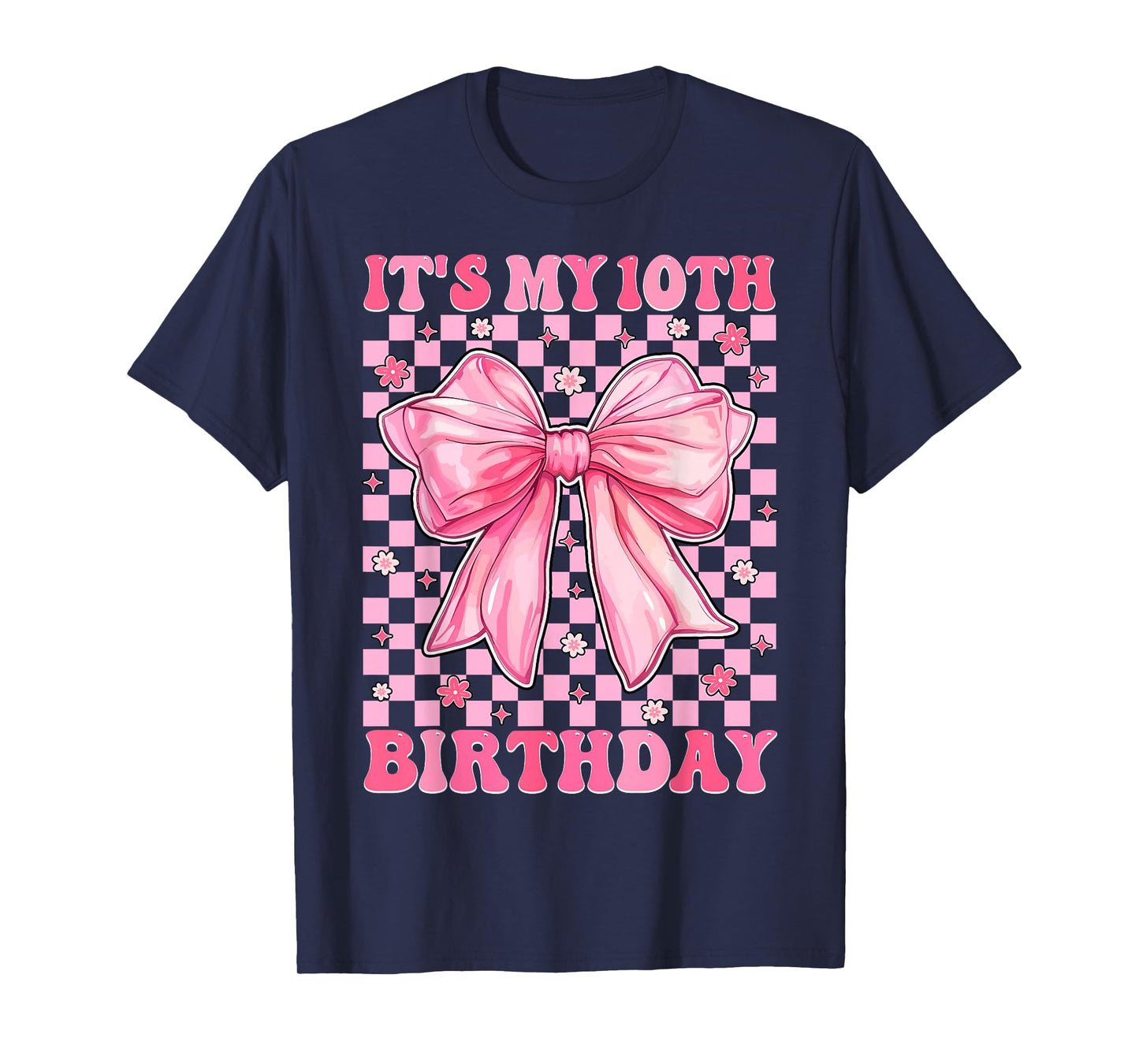 Birthday Girls Pink Coquette Bow It's My 10Th Birthday Girl T-Shirt