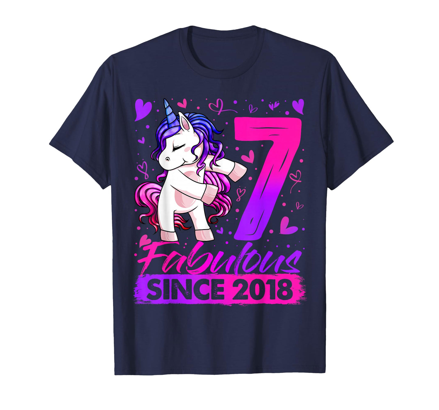 7 Year Old Unicorn Gifts For Girls 7th Birthday Girl Party T-Shirt