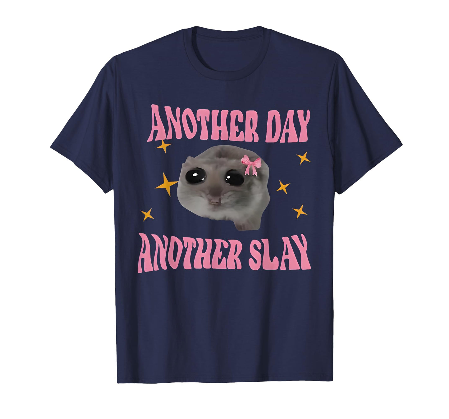 Another Day Another Slay Sad Hamster Meme Funny Retro Groovy T-Shirt