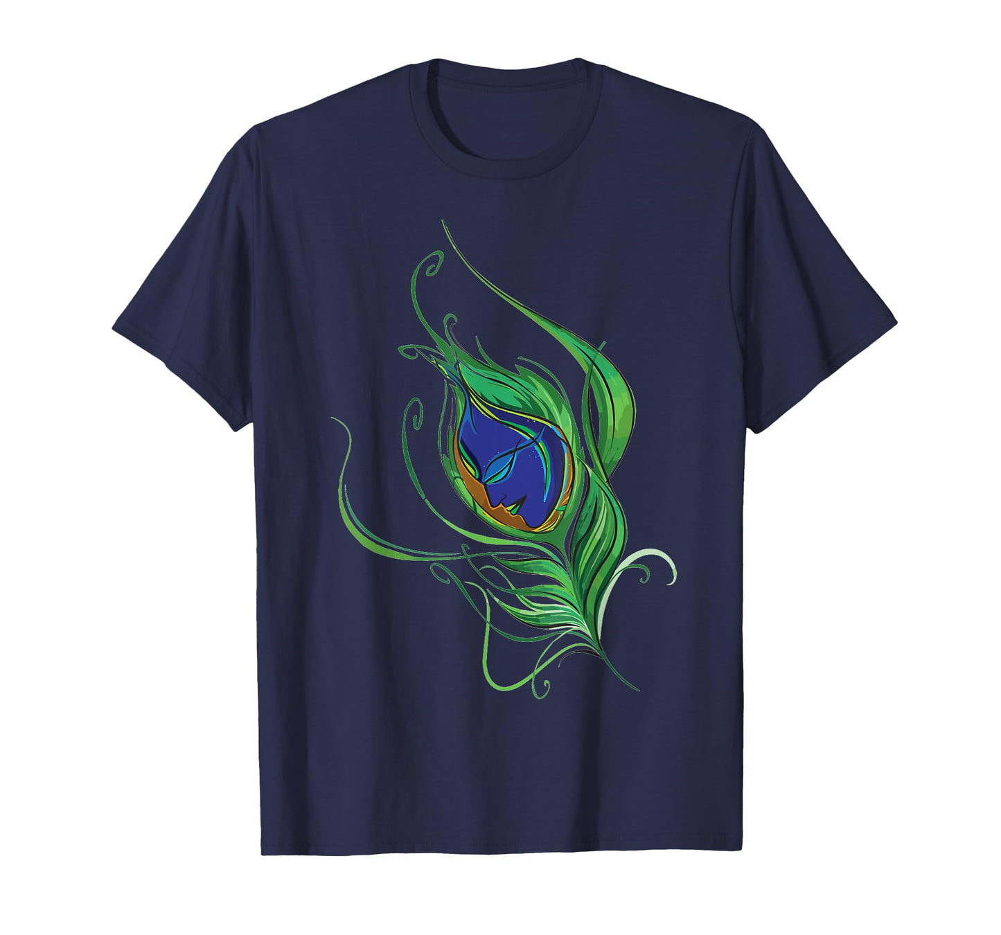 Artistic Peacock Feather Lord Krishna Tshirt. T-Shirt