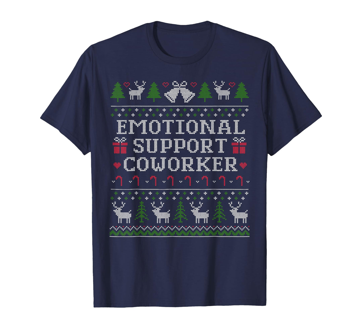 Support Coworker Retro Ugly Christmas Saying Quote T-Shirt