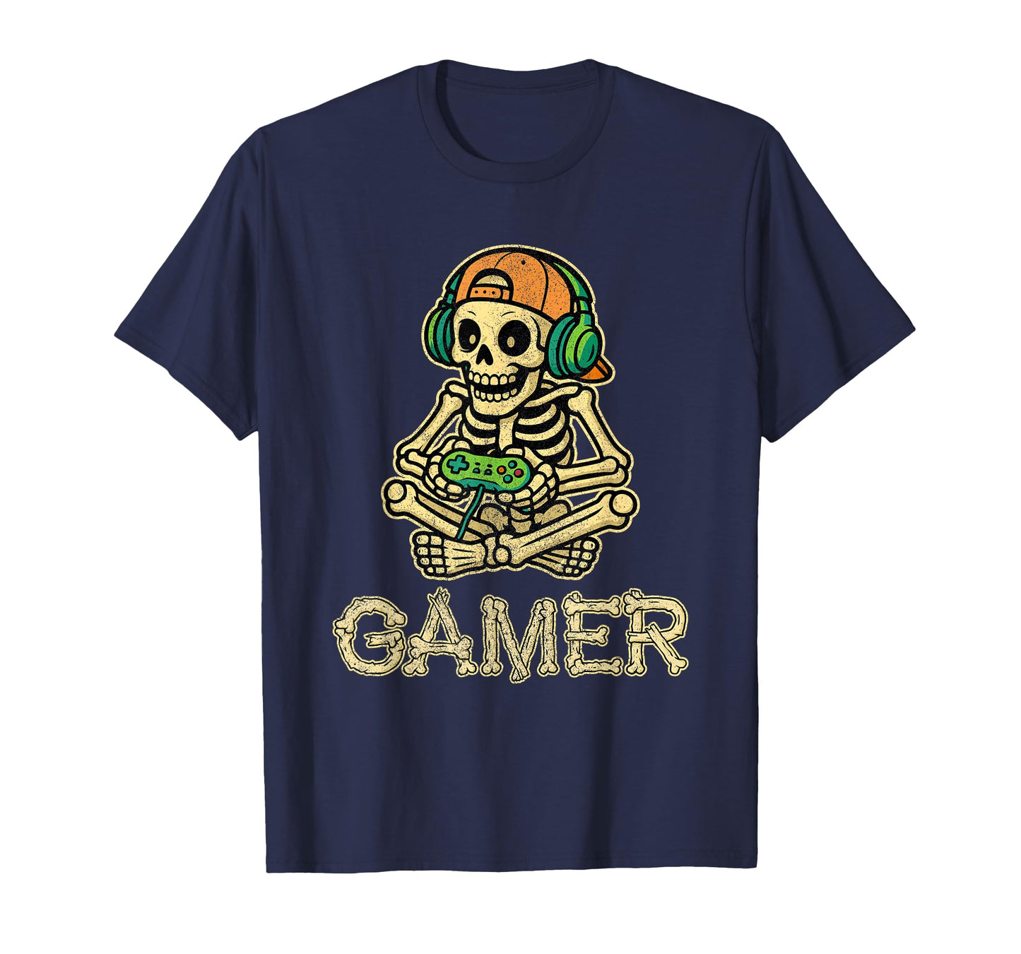Funny Gamer Skeleton Gamer Teen Boys Video Gaming T-Shirt