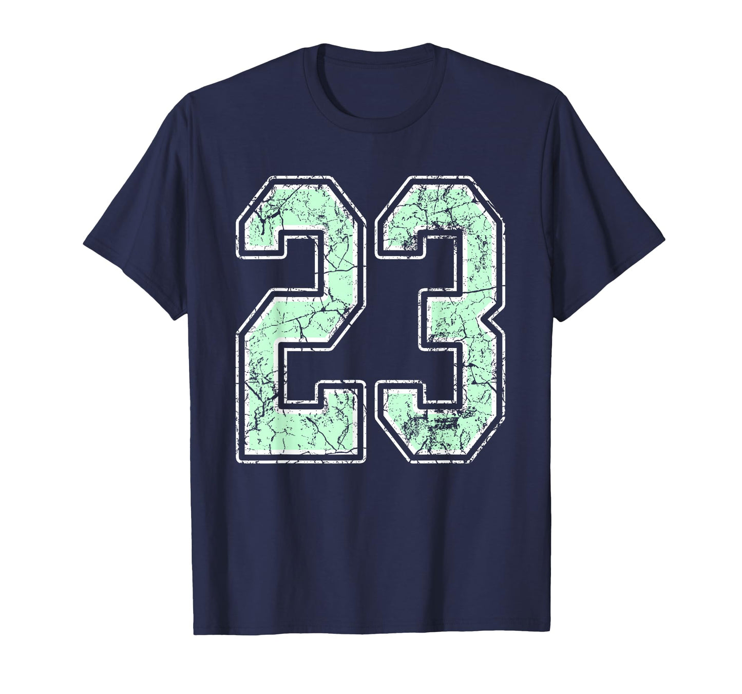 Mint Green White Sports Number 23 Jersey Uniform Player T-Shirt