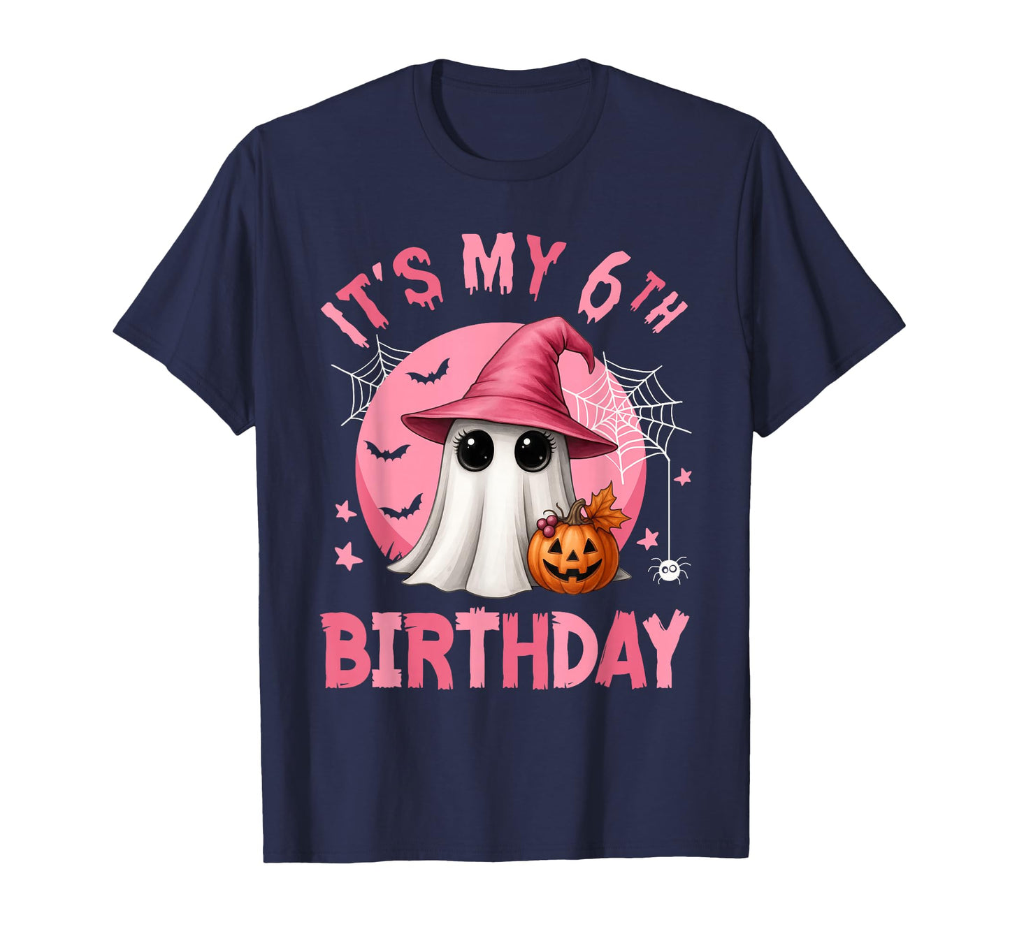 It's My 6th Birthday Ghoul Cute Ghost I'm 6 Years Old Kids T-Shirt