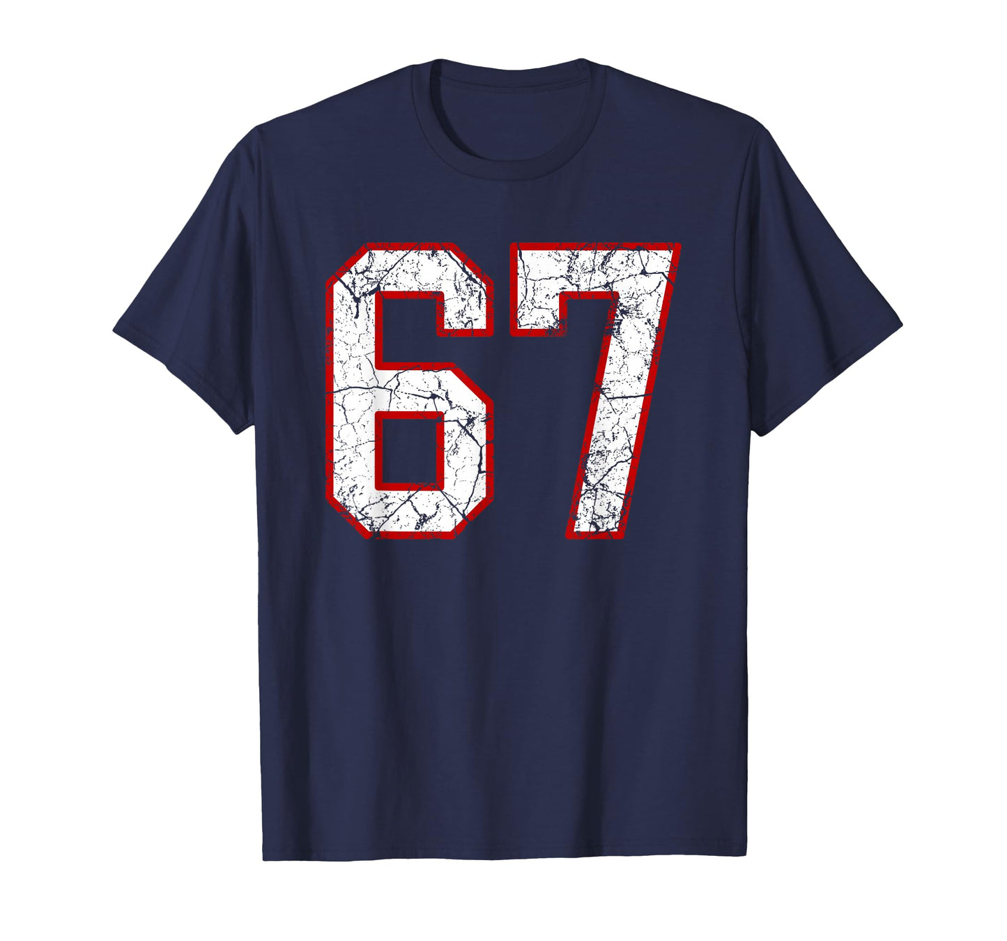 White and Red Sports Number 67 Jersey Uniform Player T-Shirt