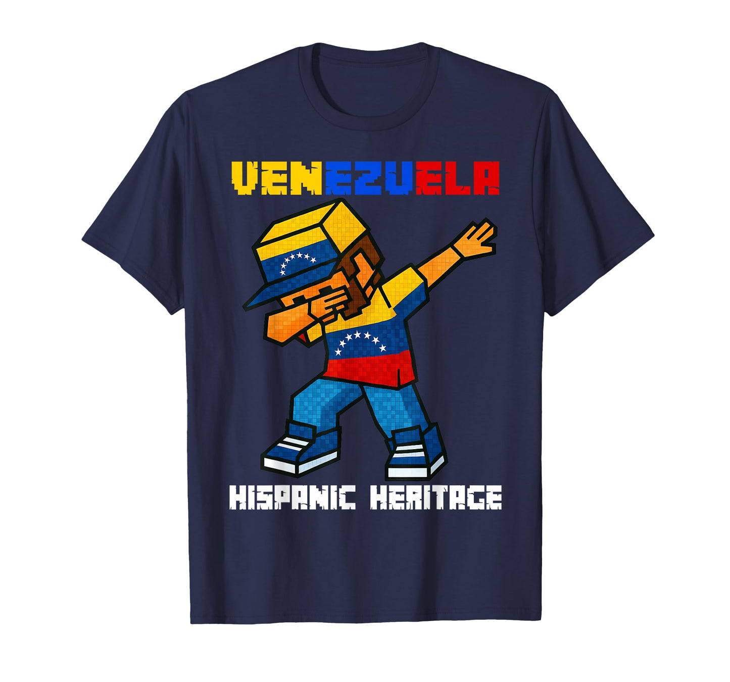 Venezuela Dabbing Boy Game Pixel Hispanic Heritage Month Kid T-Shirt