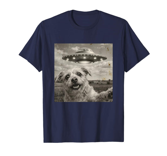 Funny Dog UFO Alien Abduction - Conspiracy Theorist Gift T-Shirt