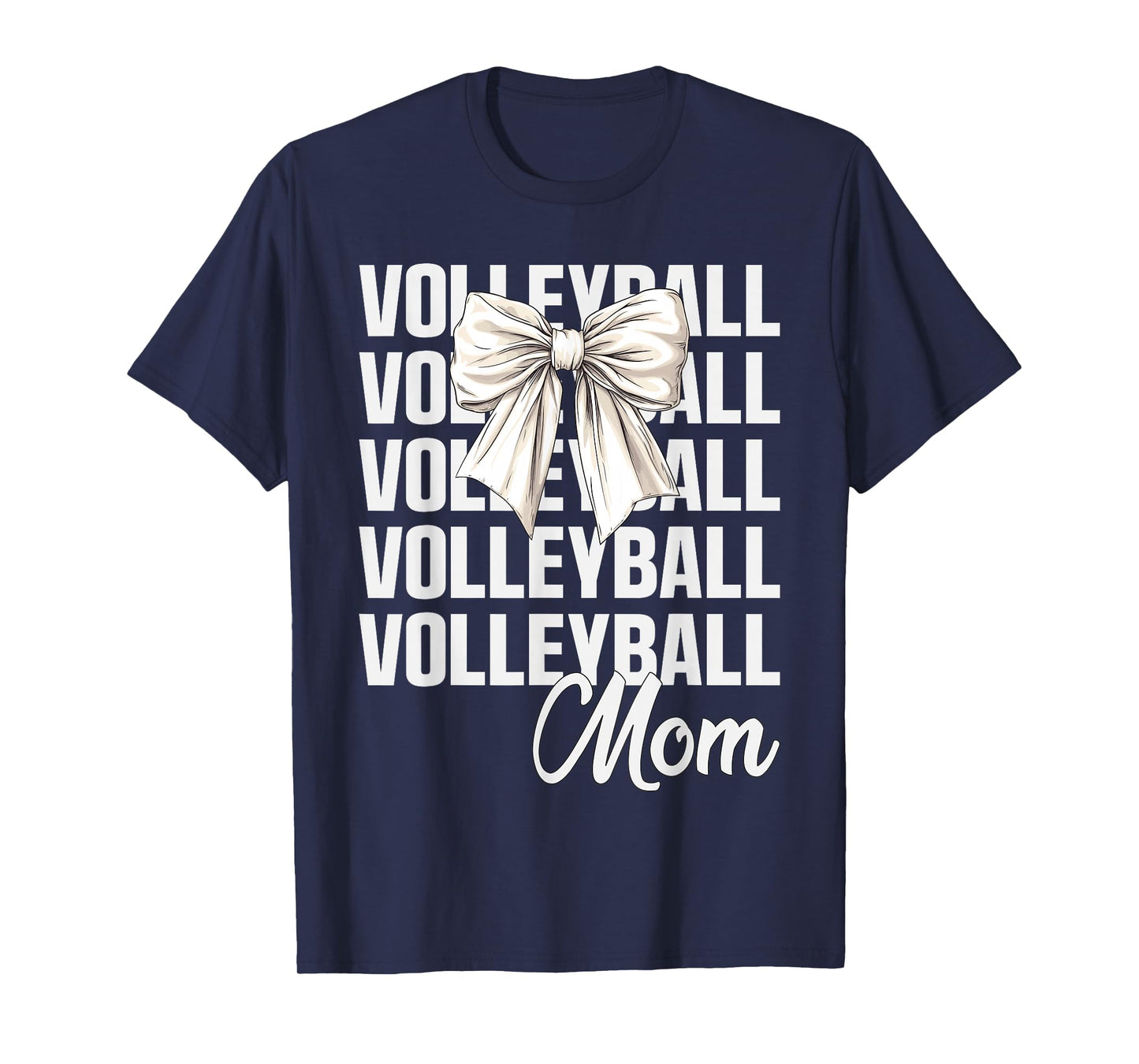 Volleyball Mom Coquette Bow Volleyball Lovers Mothers Day T-Shirt