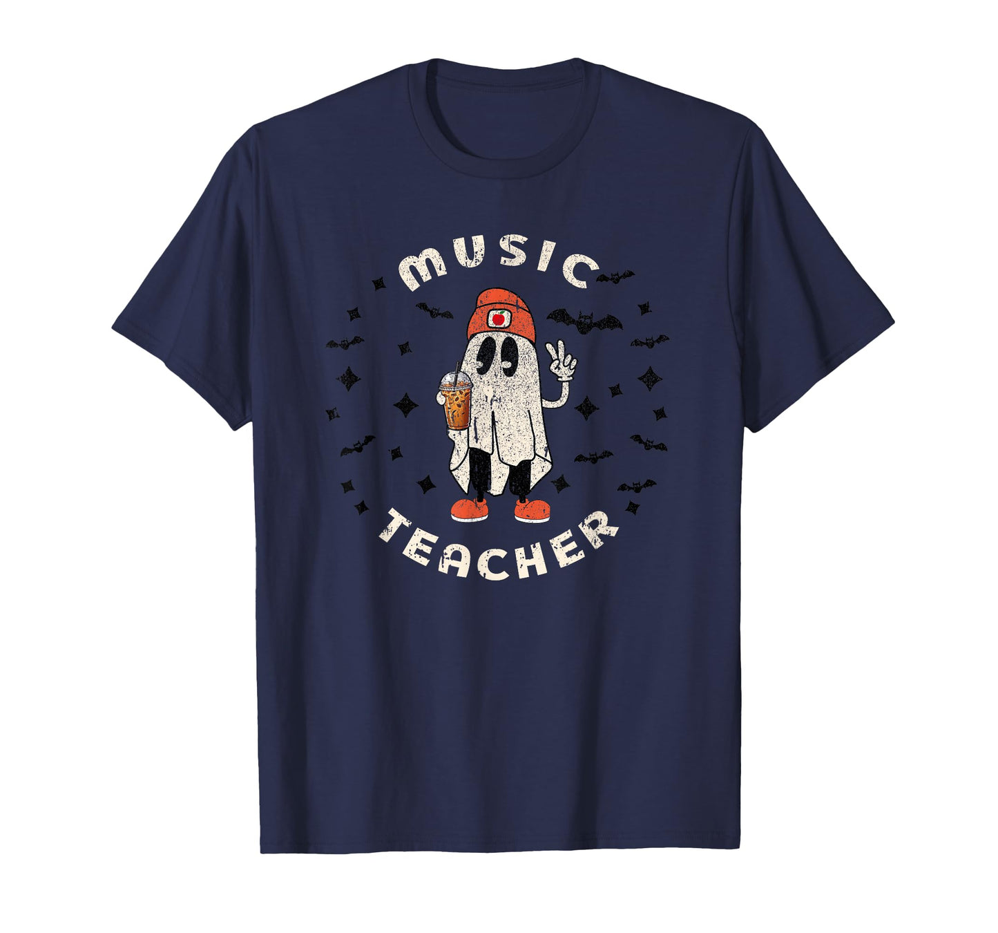 Music Teacher Halloween Piano Educator Women Men Funny Fall T-Shirt