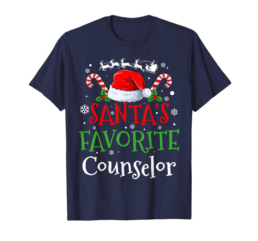 Santa's Favorite Counselor Christmas Party T-Shirt