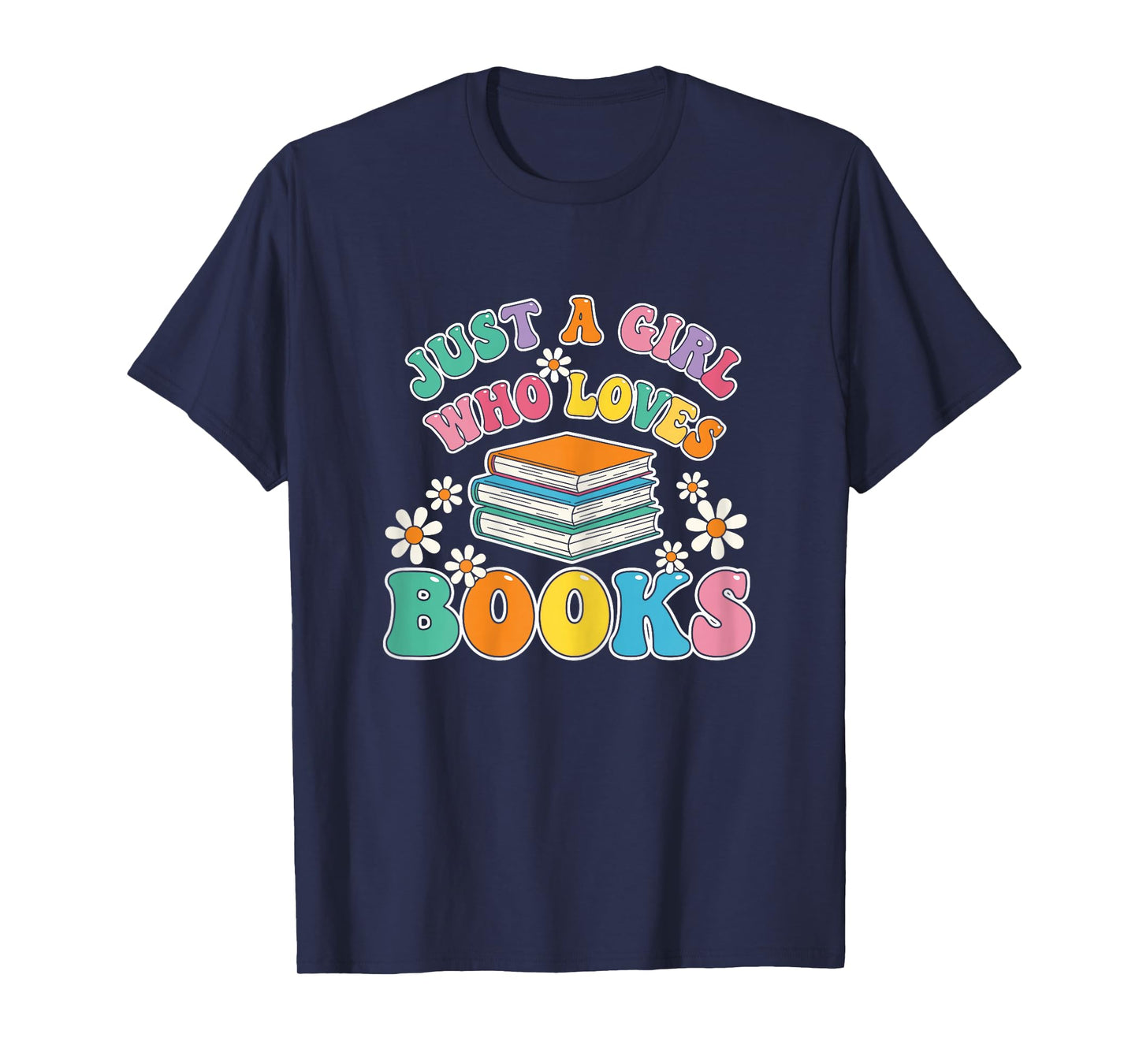 Just a Girl Who Loves Books Pajamas Shirt Reading Book Lover T-Shirt