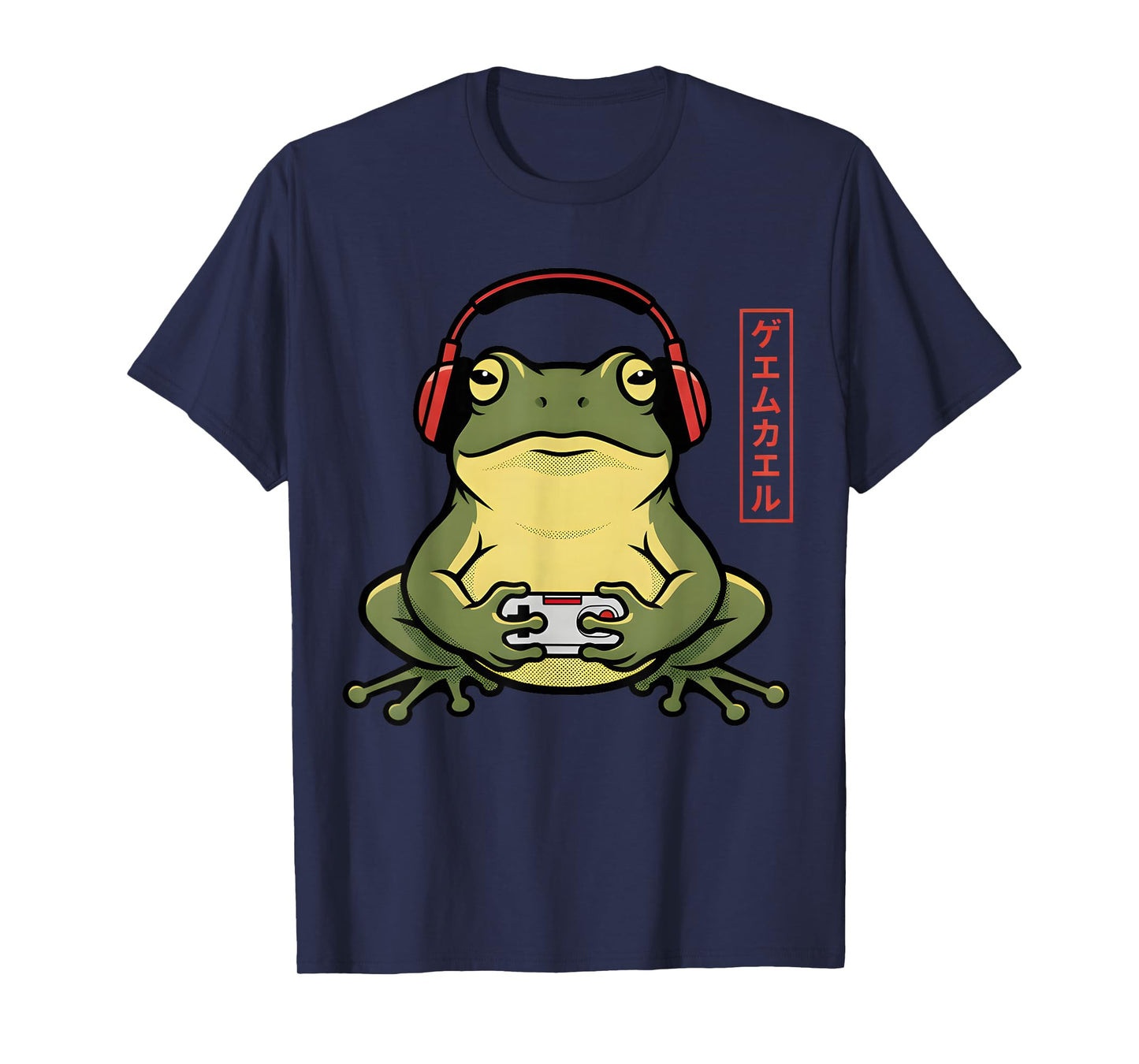 Japanese Gamer Frog Art Funny Vintage Gaming T-Shirt