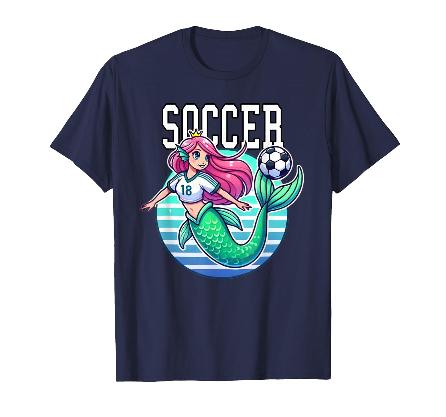 Soccer Mermaid Playing Soccer T-Shirt