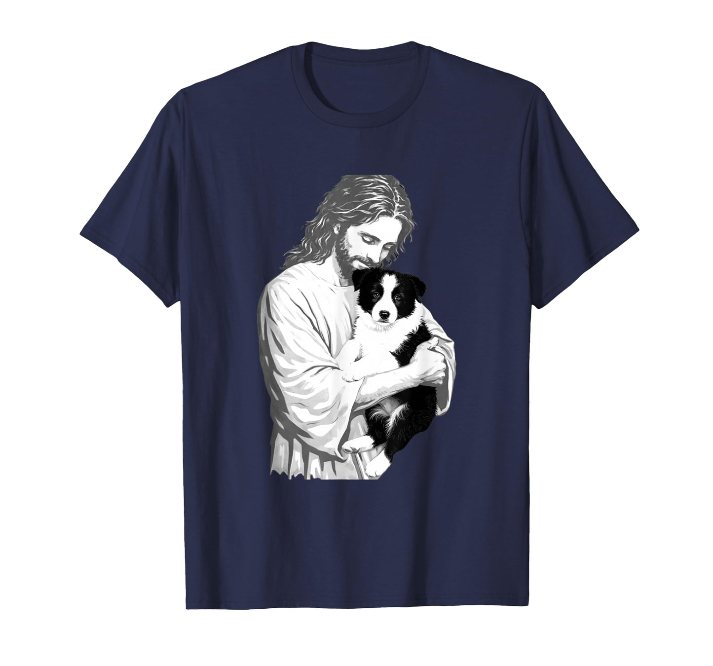 Funny Jesus Border Collie Dog Christian Faith Graphic T-Shirt