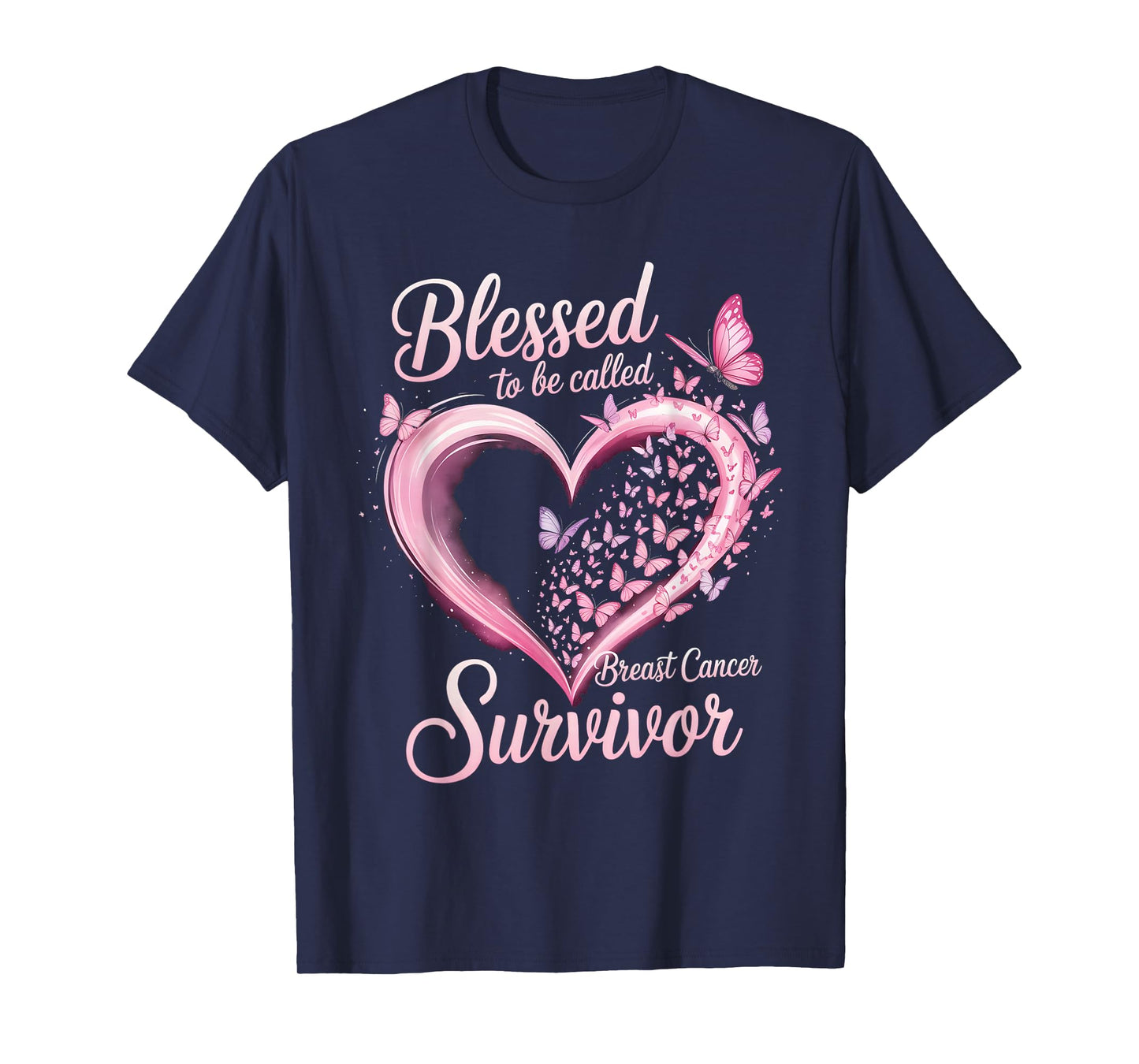 Blessed Breast Cancer Survivor Awareness Christian Women T-Shirt
