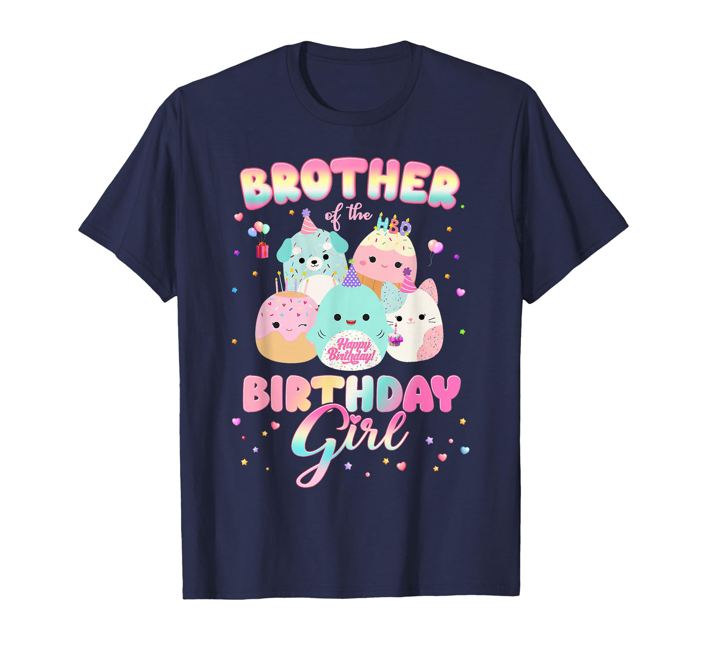 Birthday Family Squish Squad Brother Of The Birthday Girl T-Shirt