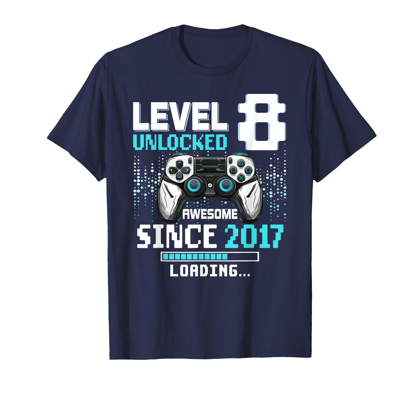 Level 8 Unlocked 8th Video Gaming Birthday T-Shirt