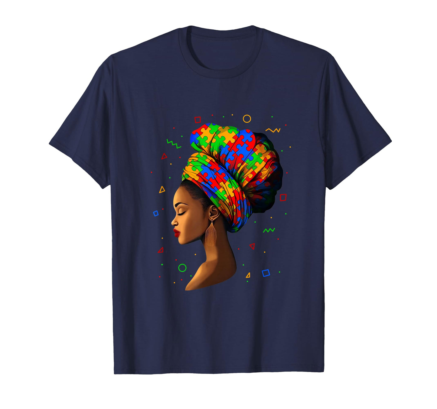 Black History Month Autism Awareness Melanin Woman Puzzles T-Shirt