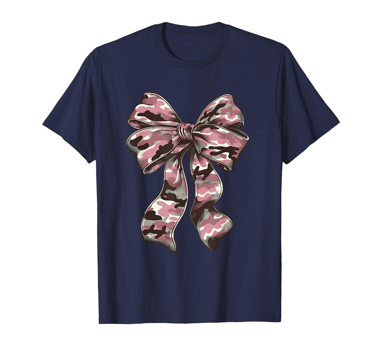 Pink Camouflage Old Camo Bow Camo Coquette Bow Hunting Women T-Shirt