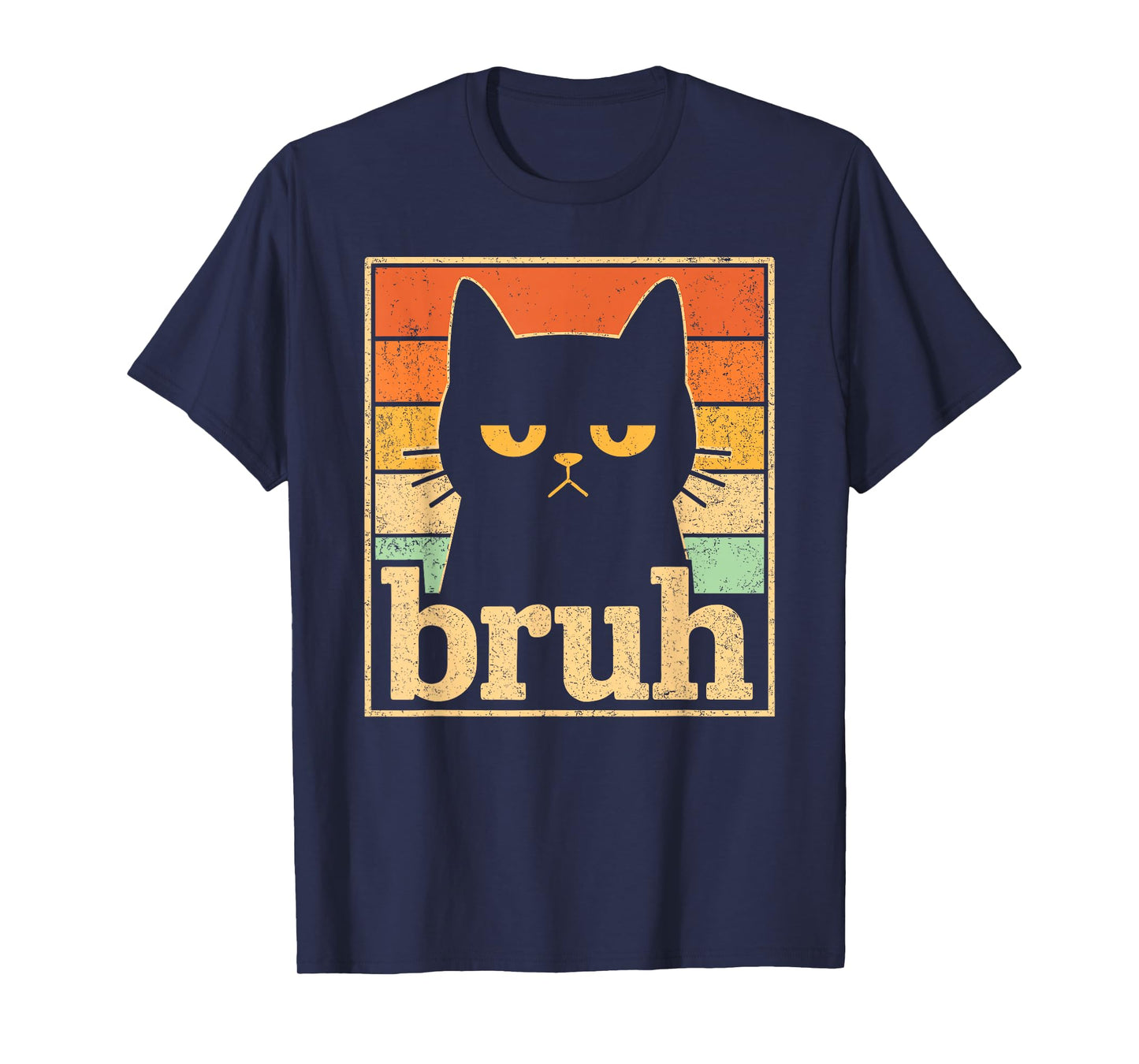 Bruh Cat Meme Graphic – Funny Cat Retro Meme for Teens T-Shirt