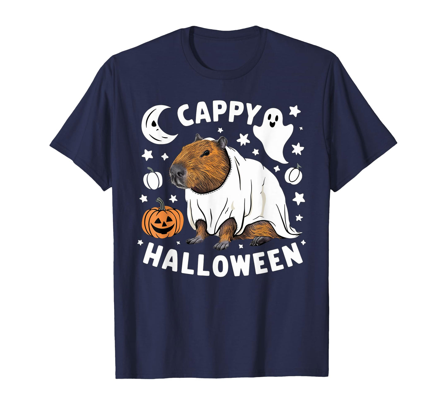 Cappy Halloween - Cute Capybara Ghost Costume T-Shirt