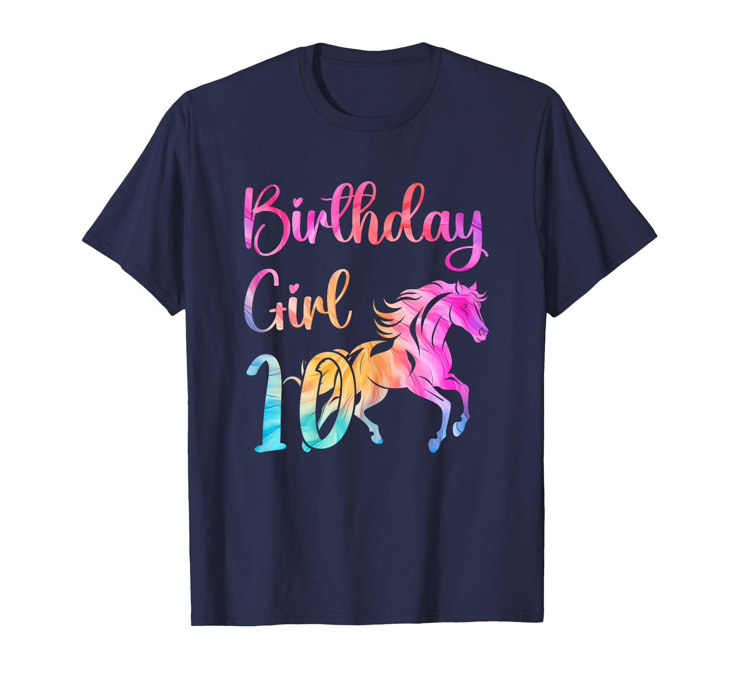 10th Birthday Horse 10 Year Old Girl Birthday Horse Lovers T-Shirt
