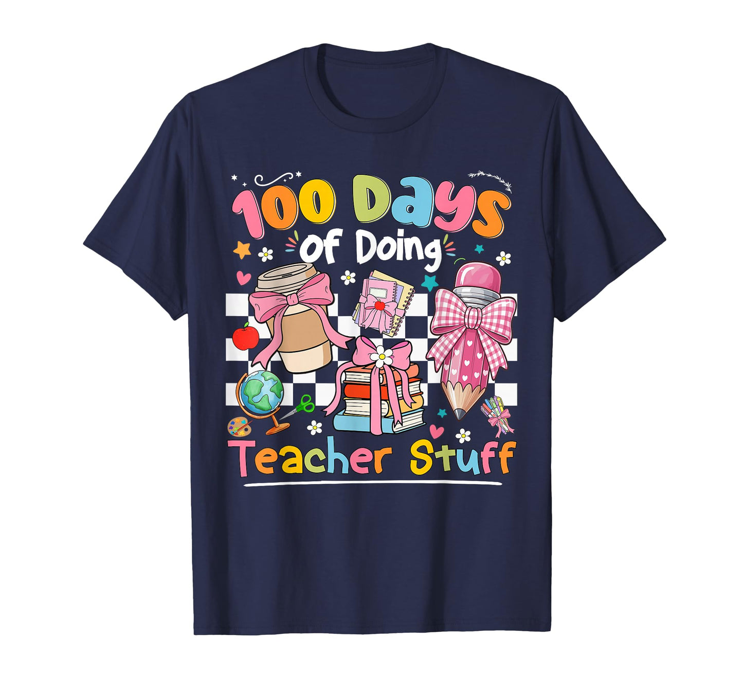 100th Day of School Teacher 100 Days Coffee Books T-Shirt