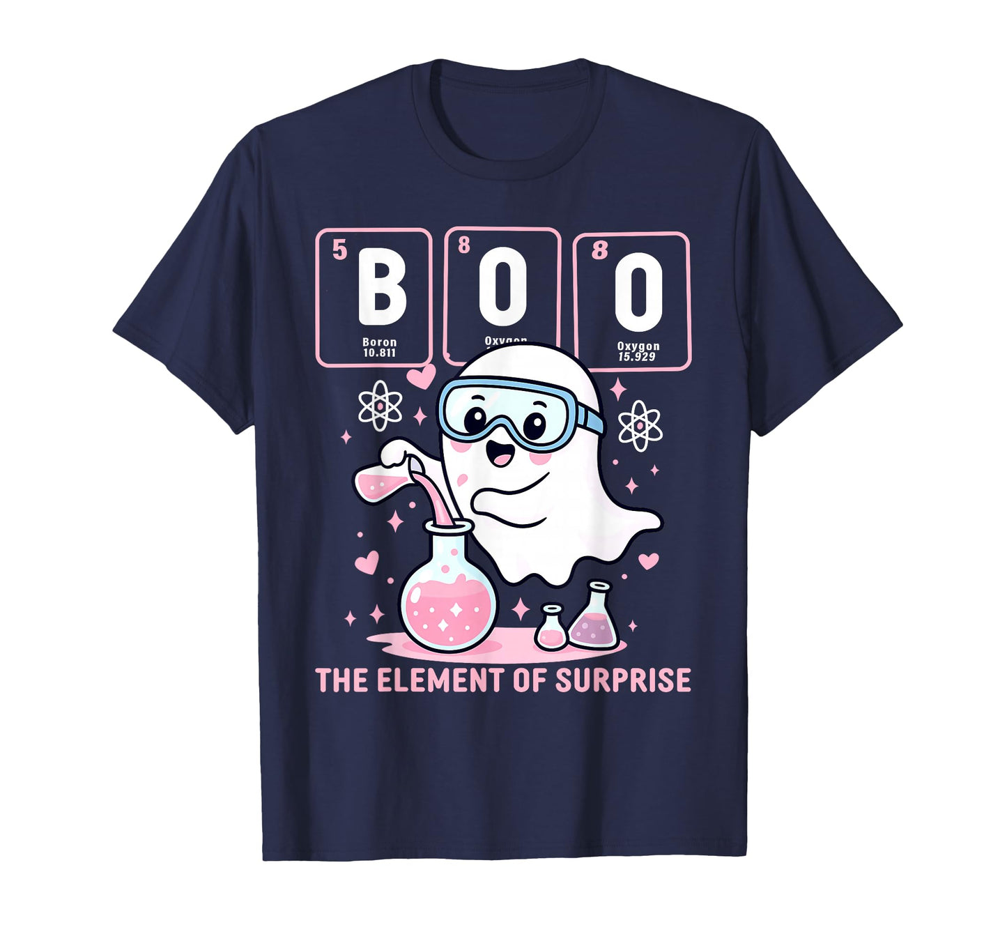 Chemistry Boo The Element of Surprise Halloween Men Women T-Shirt