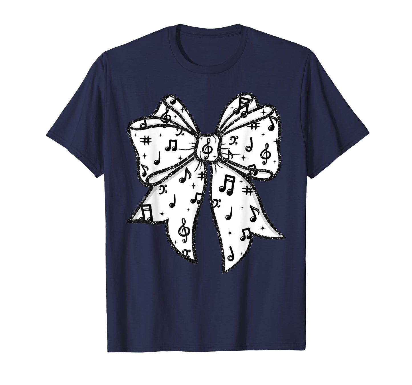 Music Notes Coquette Bow Music Teacher School Musician Band T-Shirt