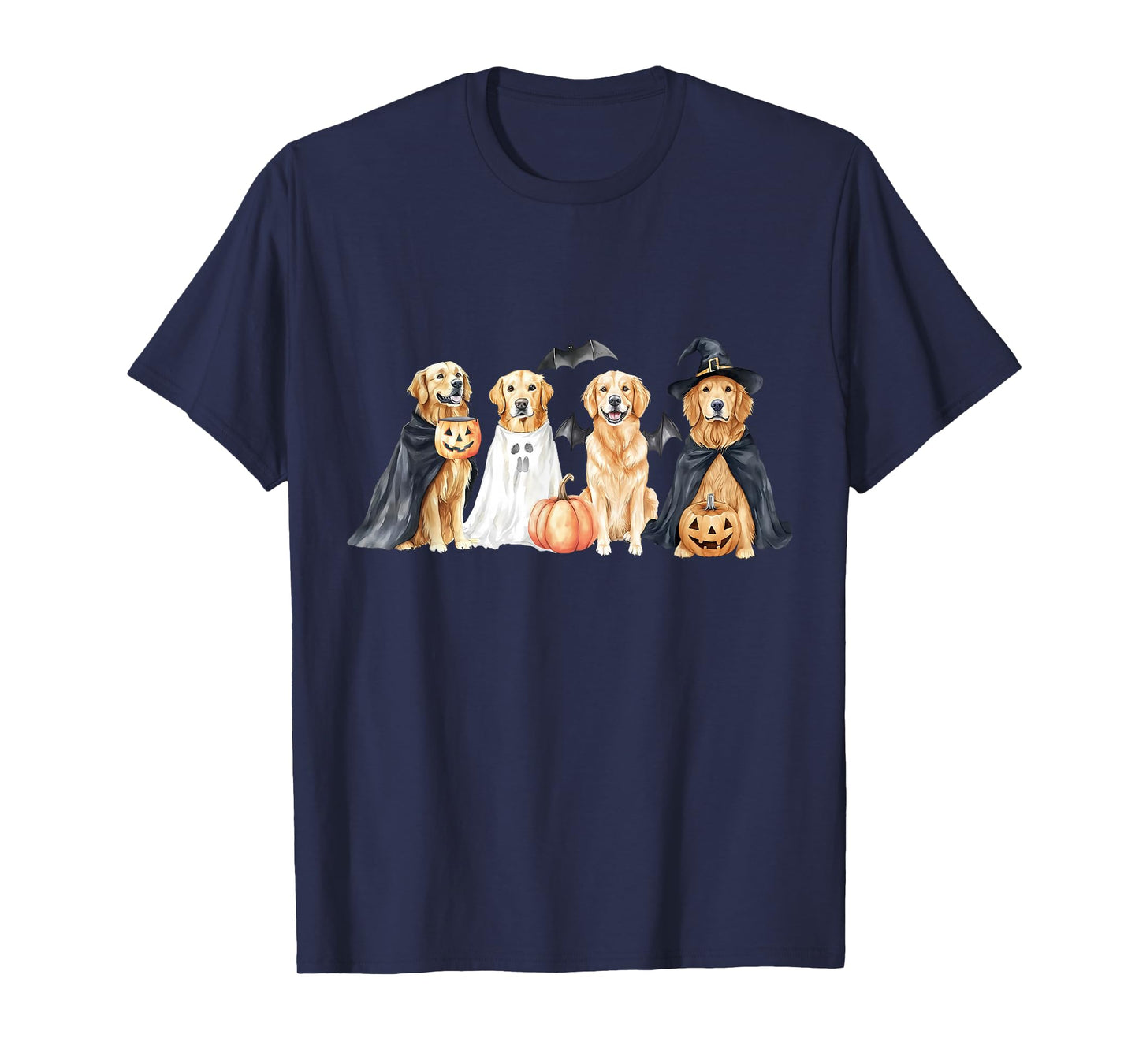 Golden Retriever Dogs Ghost Boo Witch Costume Halloween T-Shirt