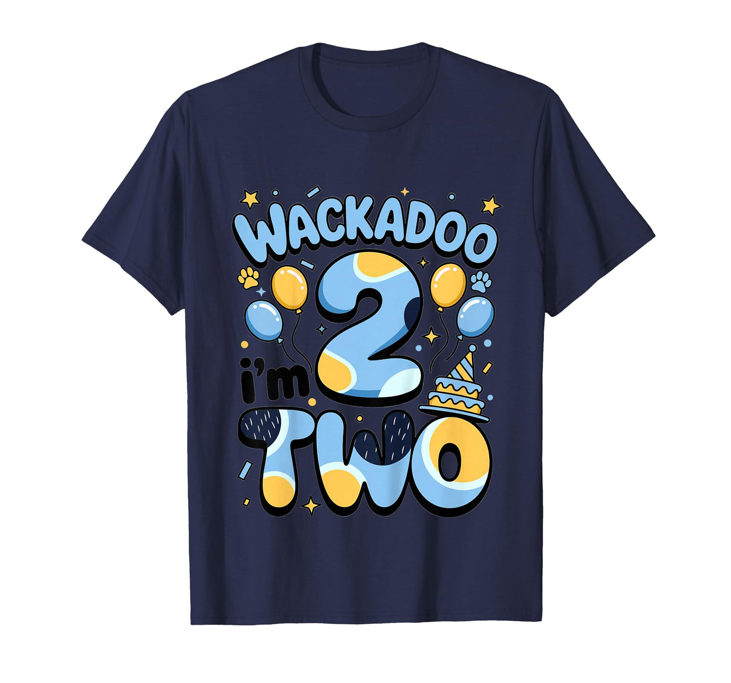 Wackadoo I'm Two 2nd Birthday Boy Toddler 2 Year Dog Lover T-Shirt